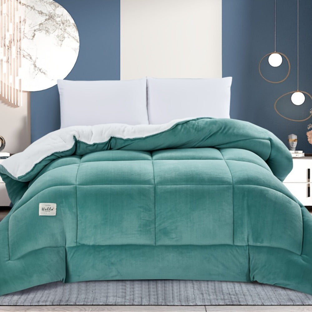 Box-Quilted Solid Comforter in Five Colors with Twin, Full, Queen and King Dimension Options