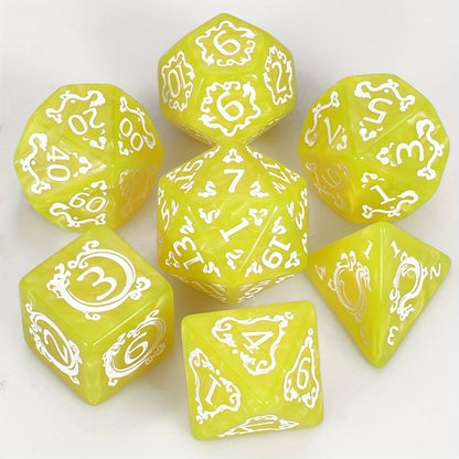 DnD Dice Set 49pcs Dragon Pattern Polyhedral Dice 7 Sets with Pouches with the Listed Color, Size or Set Options for Everyday Use