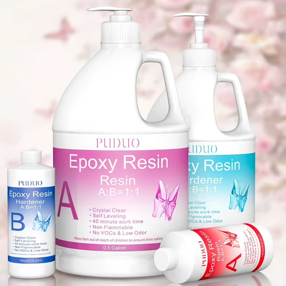 Epoxy Resin Kit Ultra Clear Bubble-Free Self-Leveling, 2-Part Casting & Coating Resin for River Tables Countertops Crafts