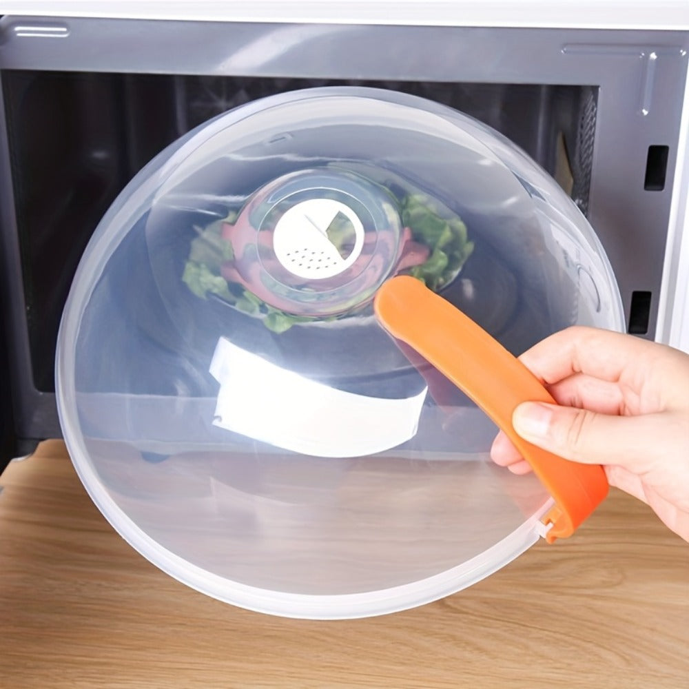 Microwave Food Cover Splash Guard 2 Pack with Steam Vent and Handle Plastic Splatter Guard for Home Cooking, Dining and Outdoor Meals