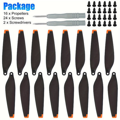 DJI Mini 3 Replacement Propellers 16pcs, Low-Noise Quick-Release Drone Blades Upgrade Kit with Screws & Screwdrivers