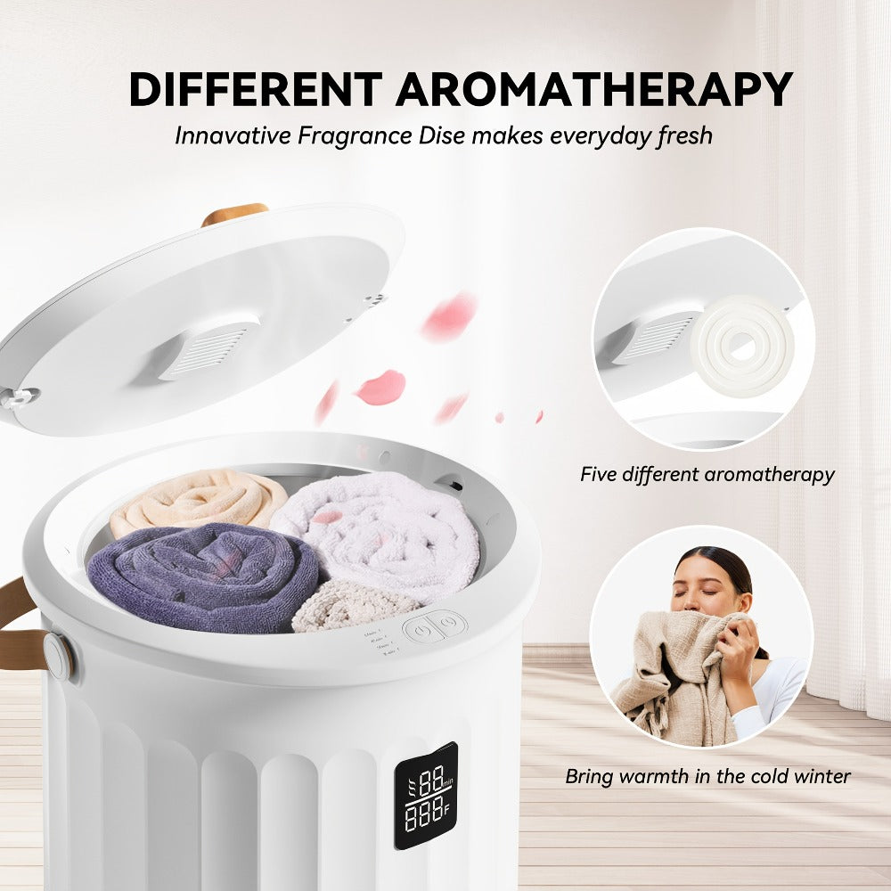 20L Digital Towel Warmer Bucket with LED Display, Four Timer Settings, Child Lock and White Finish