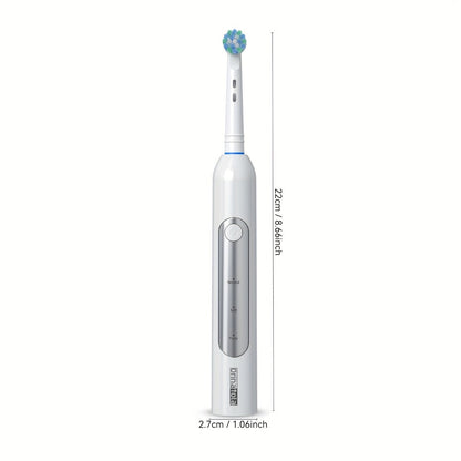 Electric Toothbrush with 3 Rotating Cleaning Modes – Induction Charging, 4 Replacement Brush Heads, Travel Case Included