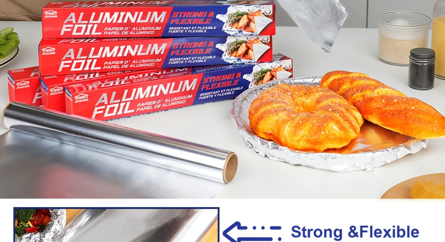 Aluminum Foil Roll 12 Inch Wide 30 Sq Ft for Restaurant Food Packaging Grilling Cooking for Grilling, Camping and Outdoor Meals