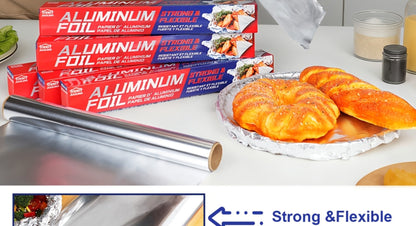 Aluminum Foil Roll 12 Inch Wide 30 Sq Ft for Restaurant Food Packaging Grilling Cooking for Grilling, Camping and Outdoor Meals