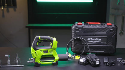 Electric Grease Gun 12000PSI Cordless – 3-Speed Brushless Motor, Dual 2.0Ah Batteries, LED Light, Heavy-Duty Wireless Grease Gun