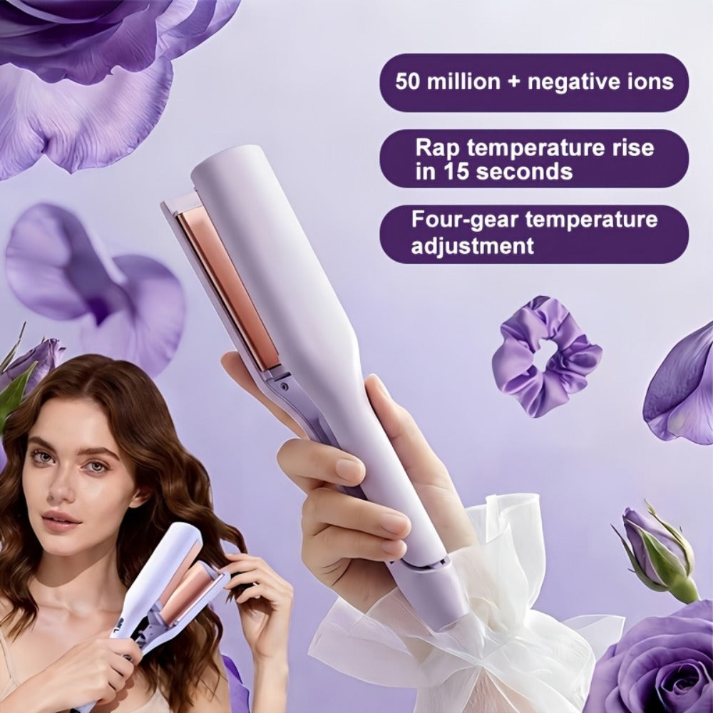 32mm Professional Curling Iron for Waves & Deep Curls with Anti-Scald Safe Temp Control, Salon Curl Iron for Women