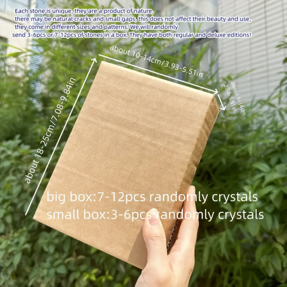 Crystal Gemstone Box Set, Bohemian Natural Raw Healing Stones Assorted Shapes Colorful Lucky Crystals Gift Set for Women