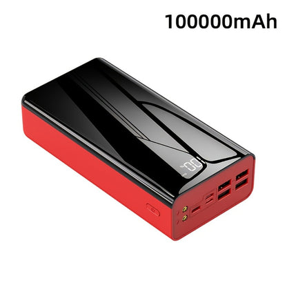 100000mAh Portable Power Bank with Flashlight LED Display Bidirectional Fast Charging Multi-Device USB Charger for Camping Outdoor Emergency
