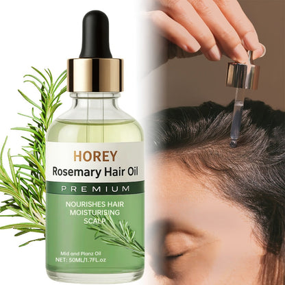 Rosemary Hair and Scalp Oil in One- or Two-Bottle 50ml Options with Batana and Castor Seed Oil Labels