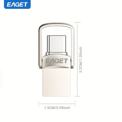 USB Flash Drive EAGET Dual-Ended Type-C to USB 3.2 Memory Stick with 32GB, 64GB or 128GB Capacity