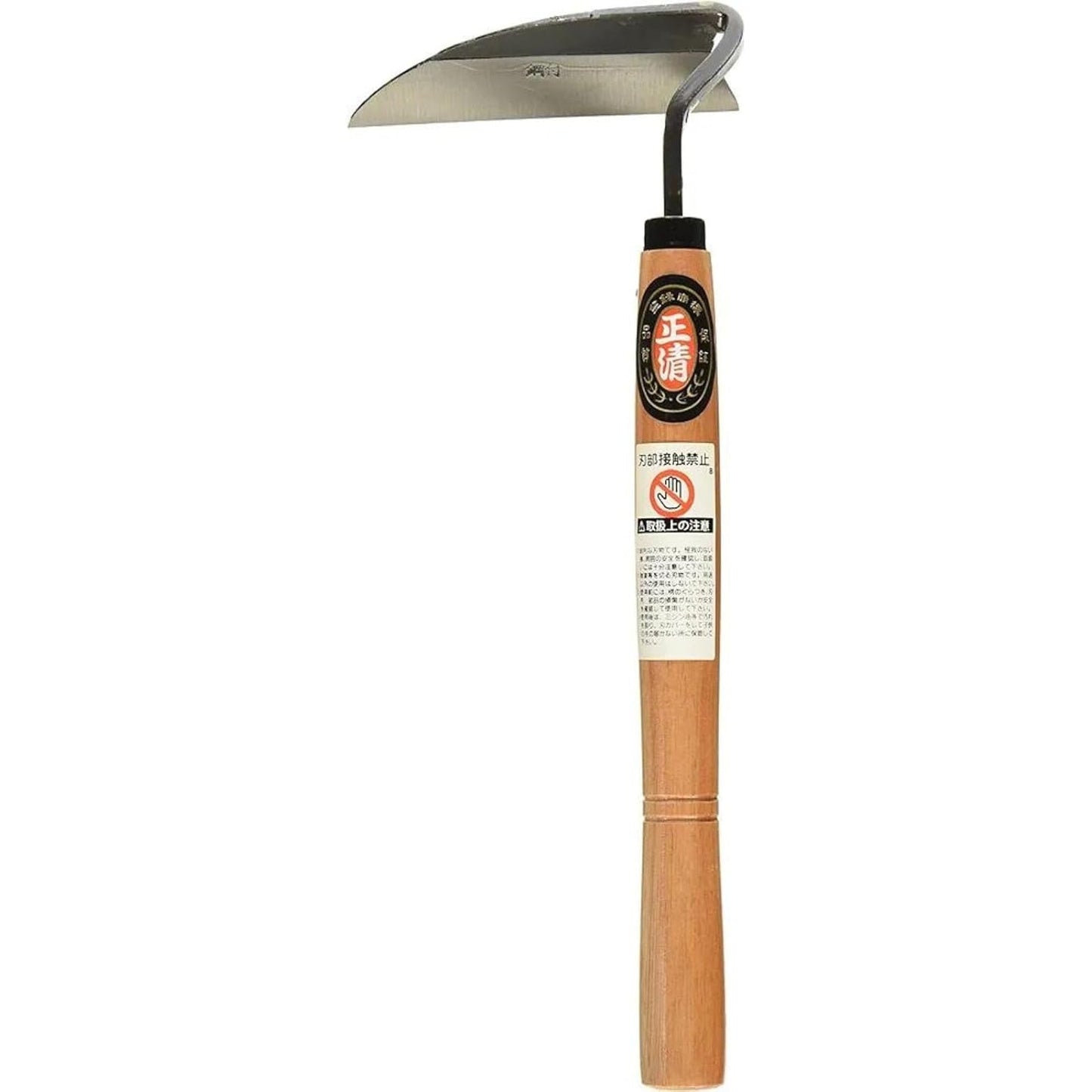 Japanese Weeding Sickle Full Size Sharp Carbon Steel Blade with Handle, Traditional Hand Hoe for Fast Garden Weeding