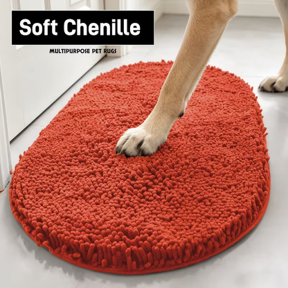 Chenille Dog Door Mat Super Muddy Paws Pet Rug Gingham Entryway Mat Indoor Outdoor Multiple Sizes & Colors