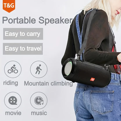 TG537 Portable Bluetooth Speaker with TWS Stereo Pairing, Hands-Free Calling, TF Card & USB Playback