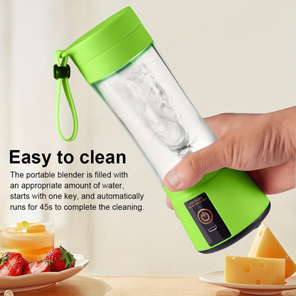 12.85-Ounce Six-Blade Slim Portable Blender Cup with Rechargeable Base and Five Color Options