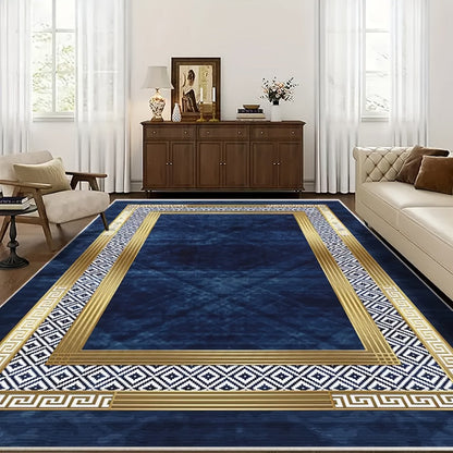 Area Rug Luxury Imitation Cashmere Machine Washable Non-Slip Plaid Checkered for Living Room Bedroom Dining Room Home Office Outdoor Camping