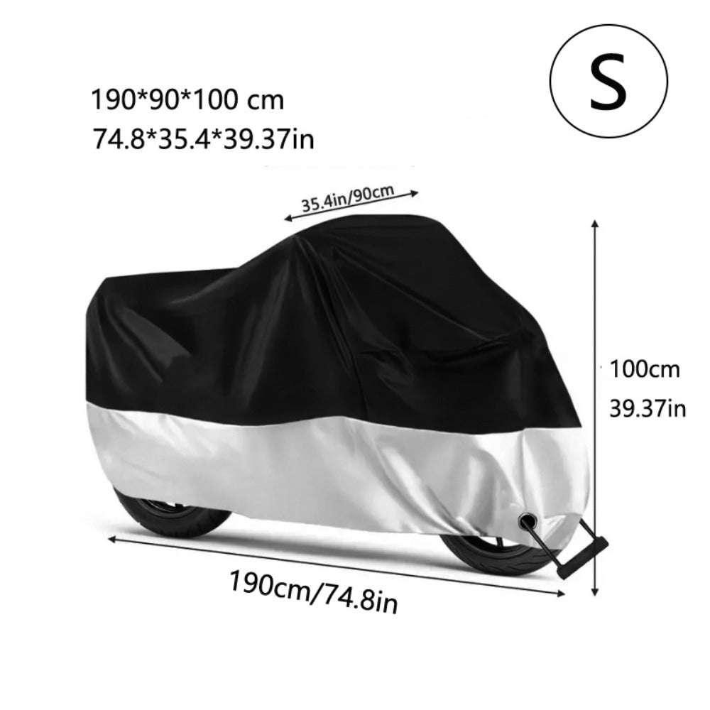 Waterproof Motorcycle Cover Outdoor Full Body Protection with Lock Hole Rain UV Dust Shield for Motorbike Scooter – Small & Large Sizes