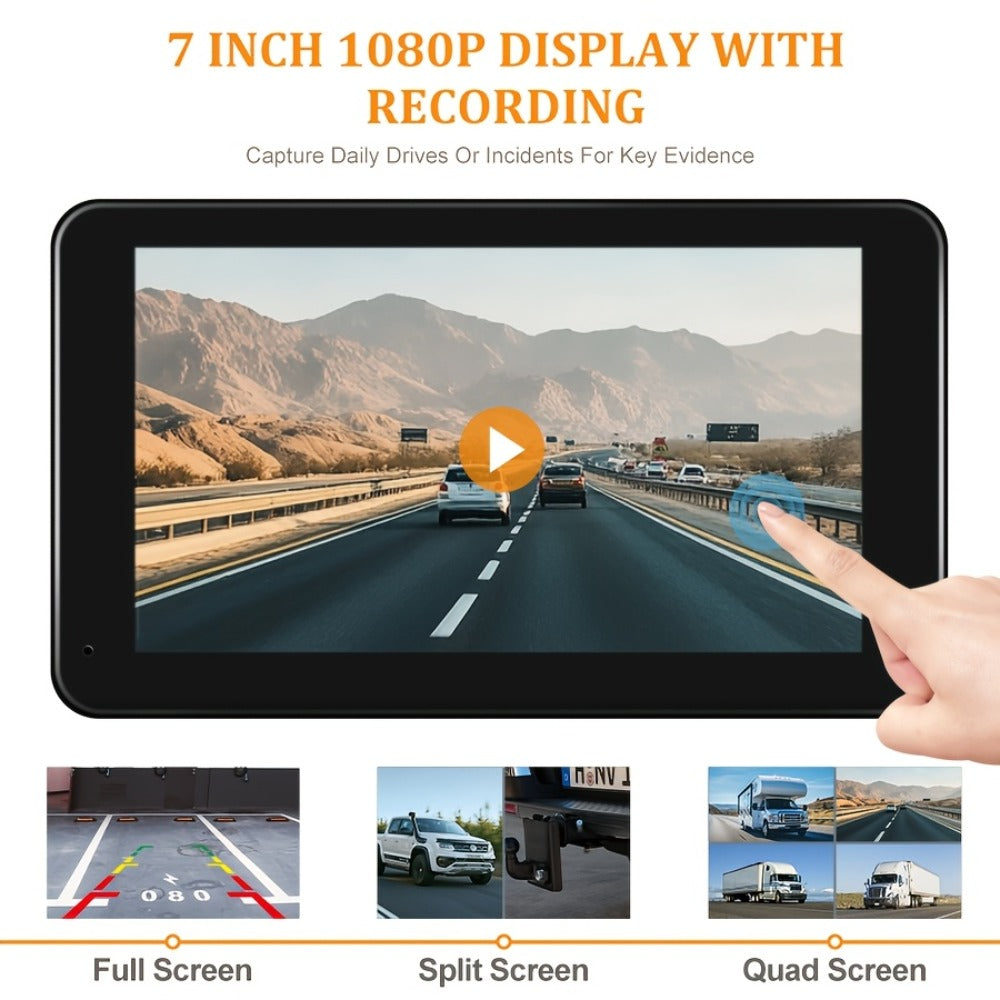 RV Backup Camera Wireless System – 7" HD 1080P Touchscreen Monitor, Night Vision, BSD Blind Spot Detection, 4-Channel, Furrion Compatible
