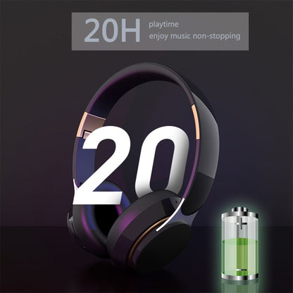 Foldable Wireless Over-Ear Headphones with FM Radio, TF Card Playback, 3.5mm AUX, Microphone and Six Colors