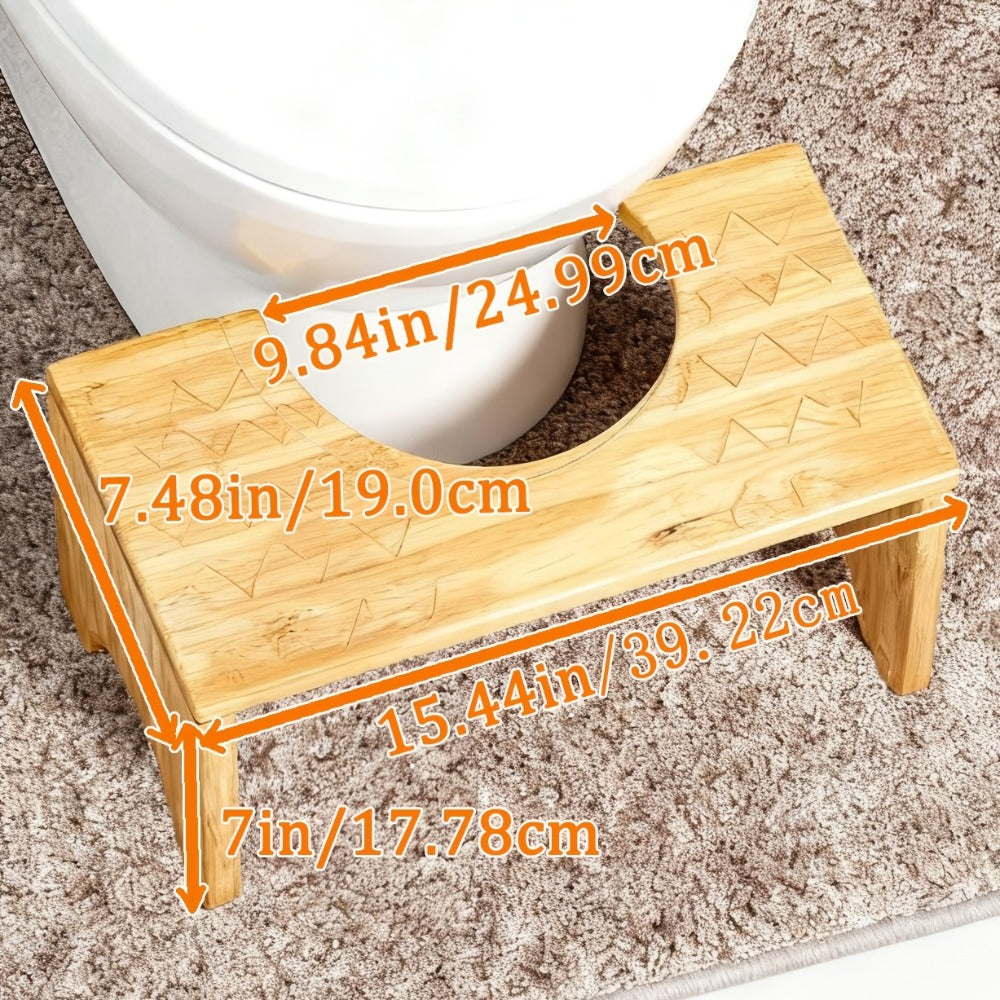 Toilet Stool Foldable Bamboo Squatting Stool – Ergonomic 7-Inch Height for Natural Constipation Relief | Collapsible Non-Slip Bathroom