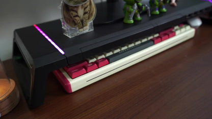 ICE COOREL Monitor Stand Foldable Height Adjustable with Storage Drawer, RGB Lighting & 4 USB Ports