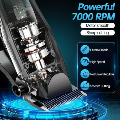 Electric Hair Clipper 2-Pack for Men – Professional Cordless Hair Trimmer Set for Home Car Business Travel
