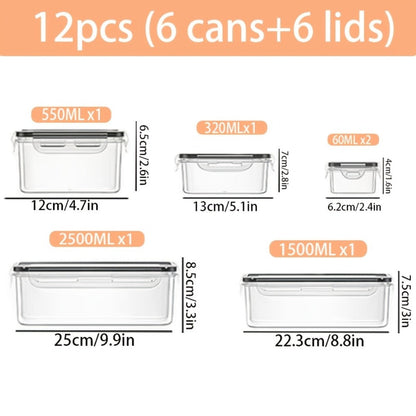 Container Set Food Storage Organizer with Locking Plastic Lids in 12-, 24- or 48-Piece Options
