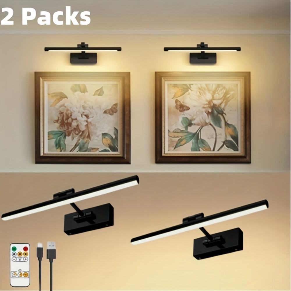 Picture Light 16 Inch Wireless Battery Powered LED Wall Light 6000mAh Rechargeable Remote for Entryways, Bedrooms and Living Spaces