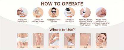 IPL Hair Removal Device for Women & Men 999, 900 Flashes – Permanent At-Home Hair Remover 9 Energy Levels Painless Full Body Legs Arms