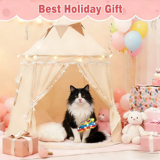 Pop-Up Dome Pet Tent in Three Colors with Basic or Mat, Star Lights and Flag Accessory Options