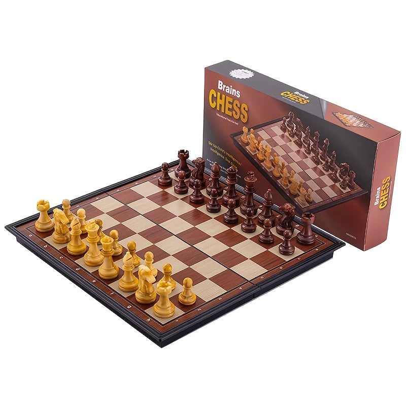 Magnetic Chess Set Folding Board 33 Pieces, 9.4 Inch Portable Travel Chess Game for Kids & Adults