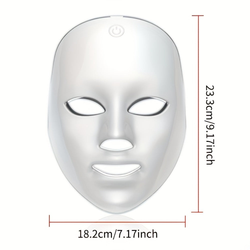 LED Light Therapy Face Mask 7 Color Photon Skin Rejuvenation - Acne Treatment Wrinkle for Bath Time, Home Spa and Personal Care