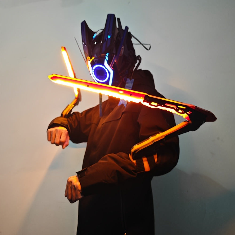 LED Mantis Knife Cyberpunk Light Up Acrylic Prop, Luminous Blade for Halloween Costume Cosplay Sci-Fi Role Play Party