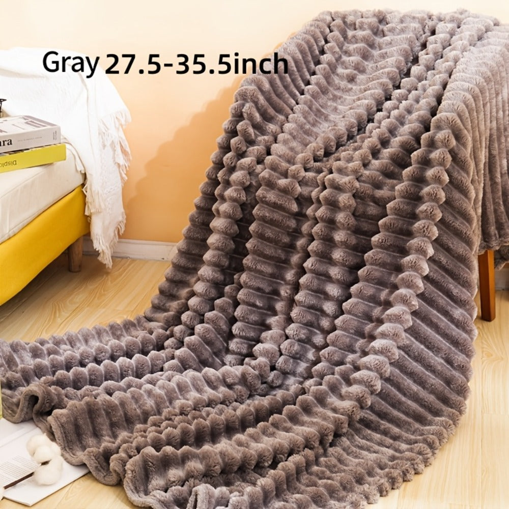 500gsm Heavy Plush Blanket, Ultra Thick Fluffy Blanket for Bed, Sofa & Travel, Baby to Double Size