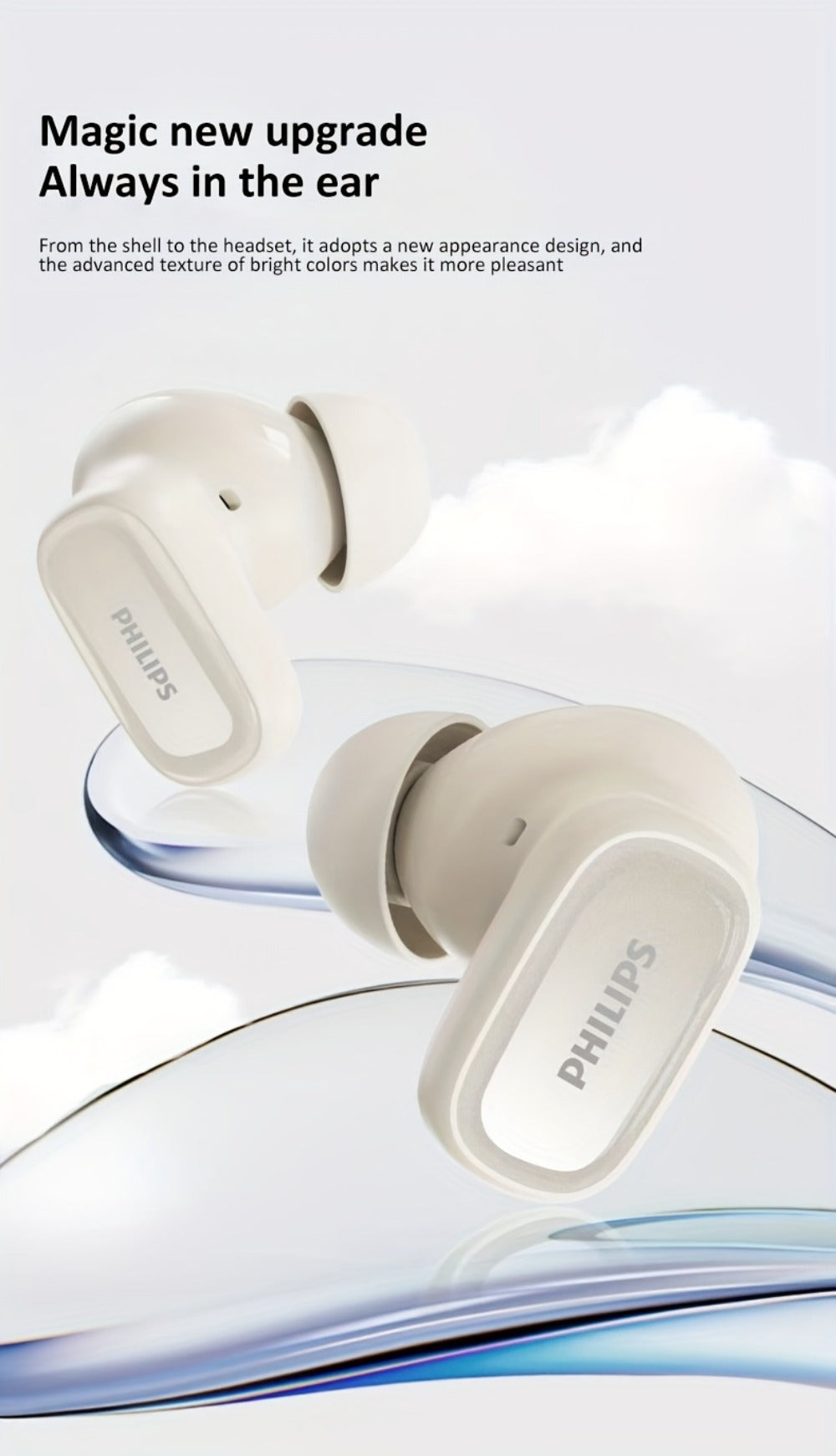 Wireless Earbuds Philips TAT2569 with Active Noise Reduction, Dual Microphones and Type-C Charging Case