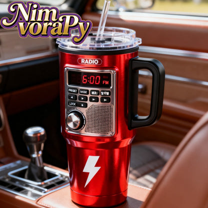 Insulated Travel Mug 40 Oz – Retro Game Console Stainless Steel Tumbler with Leak-Proof Lid & Straw – Hot & Cold Beverages
