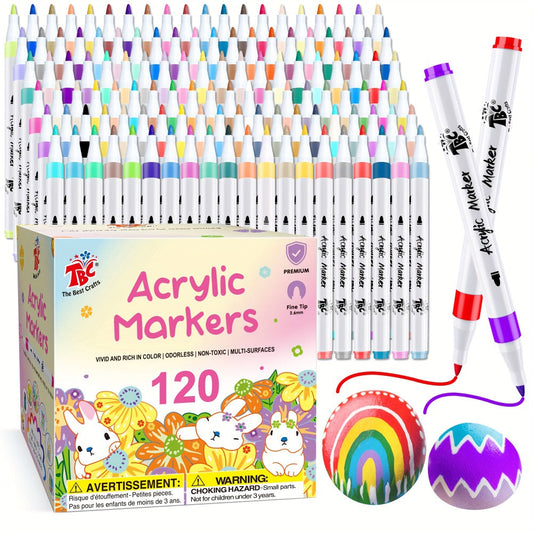 120 Colors Acrylic Paint Markers Set with the Listed Color, Size or Set Options for Everyday Use