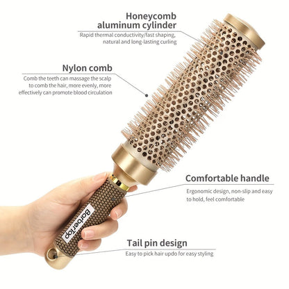 Round Hair Brush Nano Ceramic Ion, Heat Resistant Blowout Styling Roller Comb for Voluminous Bangs