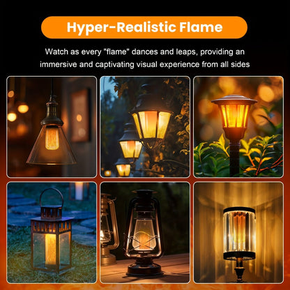 Flame Effect Light Bulb E26 Gravity Flicker 51 LEDs 3W with 4 Modes – Fire Effect Flickering Bulb for Christmas Halloween Indoor Fireplace