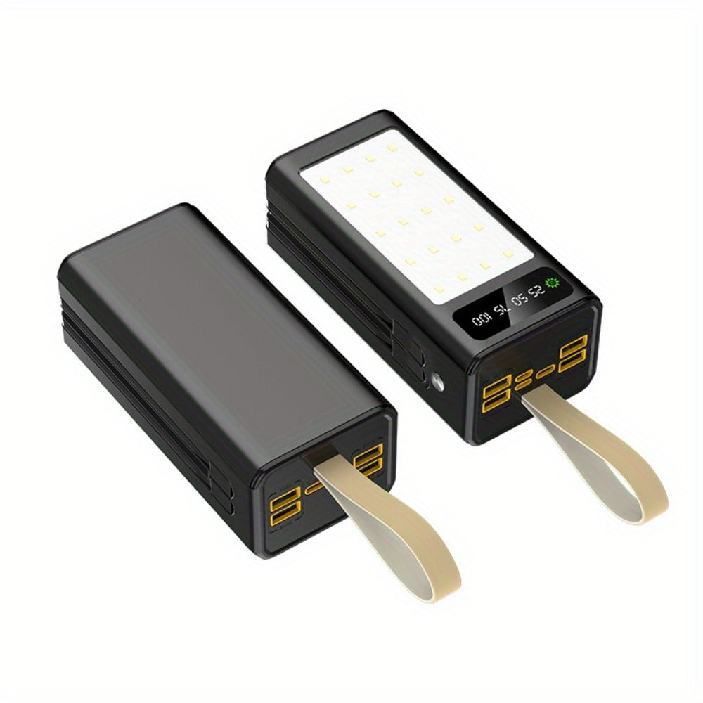 80000mAh Power Bank Built-in 4 Cables PD22.5W Fast Charging, LED Digital Display, Flashlight, Lanyard
