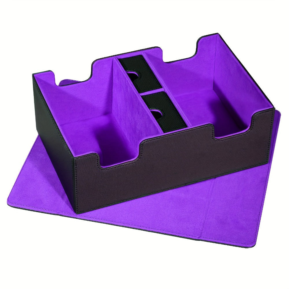 Magnetic Deck Box 600+ Cards High Capacity MTG Card Storage Case 4 Deck Slots with 2 Dice Tray TCG YuGiOh Trading Card Organizer