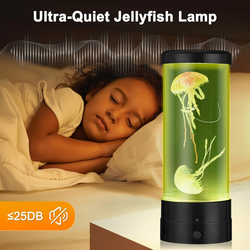 Jellyfish Lamp LED Floating 7 Color Mood Light, Electric Fantasy Jellyfish Tank Table Lamp for Home & Office Decor