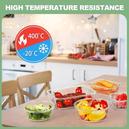 Food Storage Containers 12-Piece Glass Set with Clip-On Lids for Meal Prep and Pantry Organization