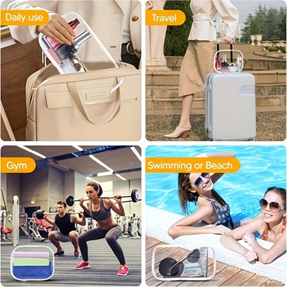Six-Piece Clear Hard-Shell Organizer Set with Two Small, Two Medium and Two Large Zippered Cases