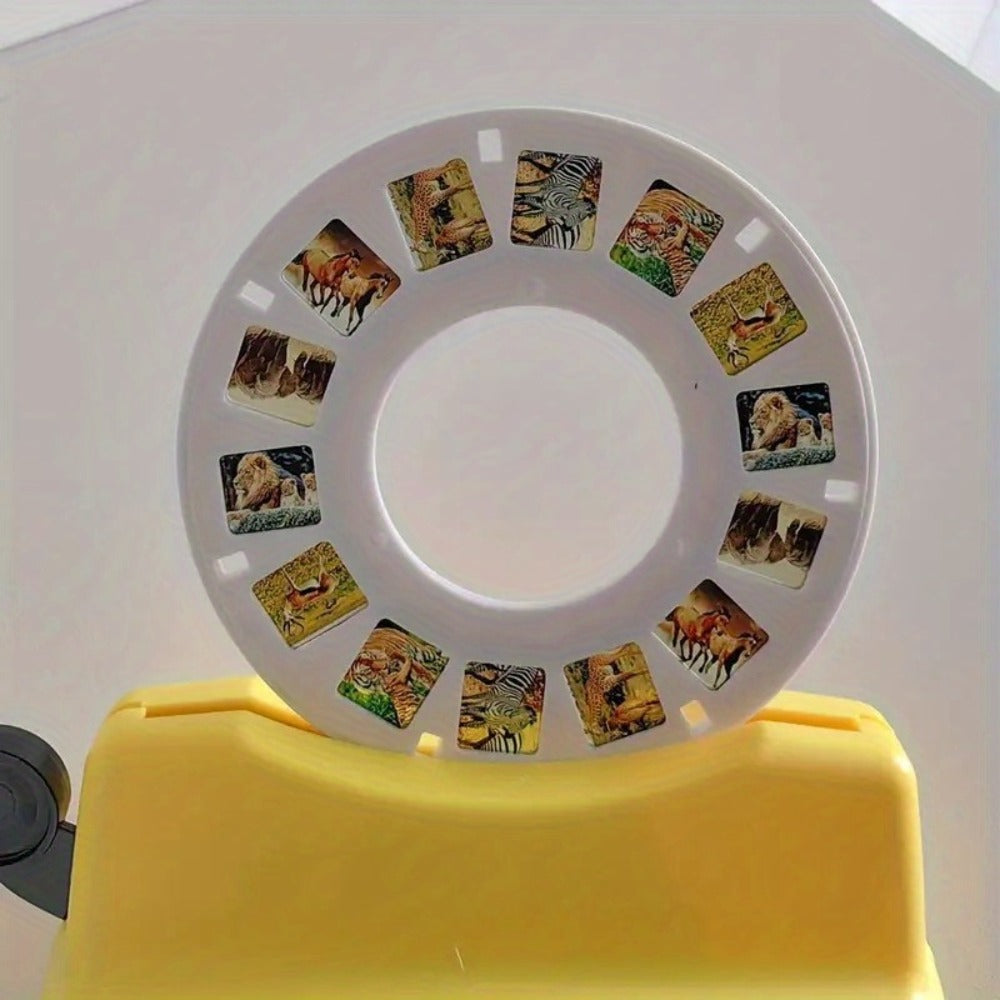 3D Slide Viewer Toy for Kids Ages 3+, Screen-Free Sideshow Projector with Space Ocean Animals Dinosaurs Slides
