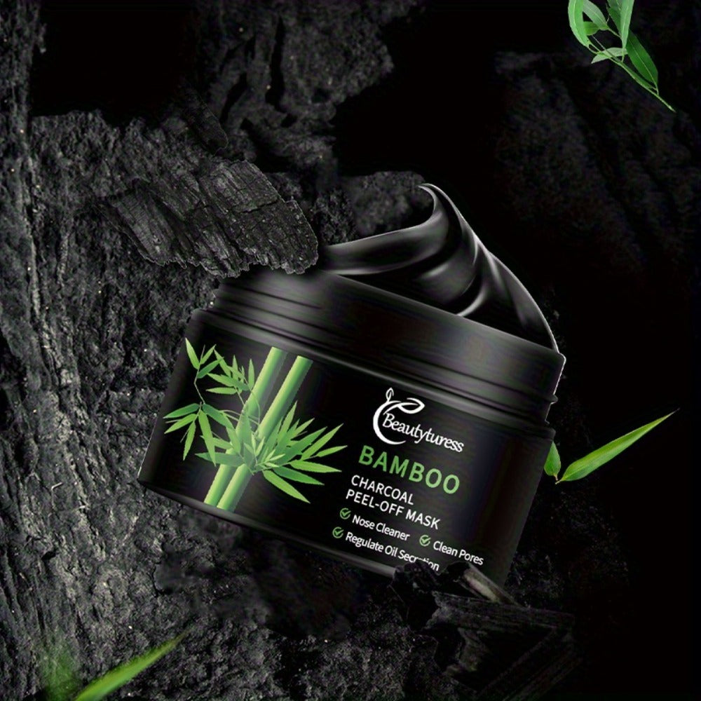 Bamboo Charcoal Clay Face Mask Deep Cleansing Pore Minimizing Oil Control Blackhead Remover for Bath Time, Home Spa and Personal Care