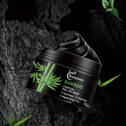 Bamboo Charcoal Clay Face Mask Deep Cleansing Pore Minimizing Oil Control Blackhead Remover for Bath Time, Home Spa and Personal Care