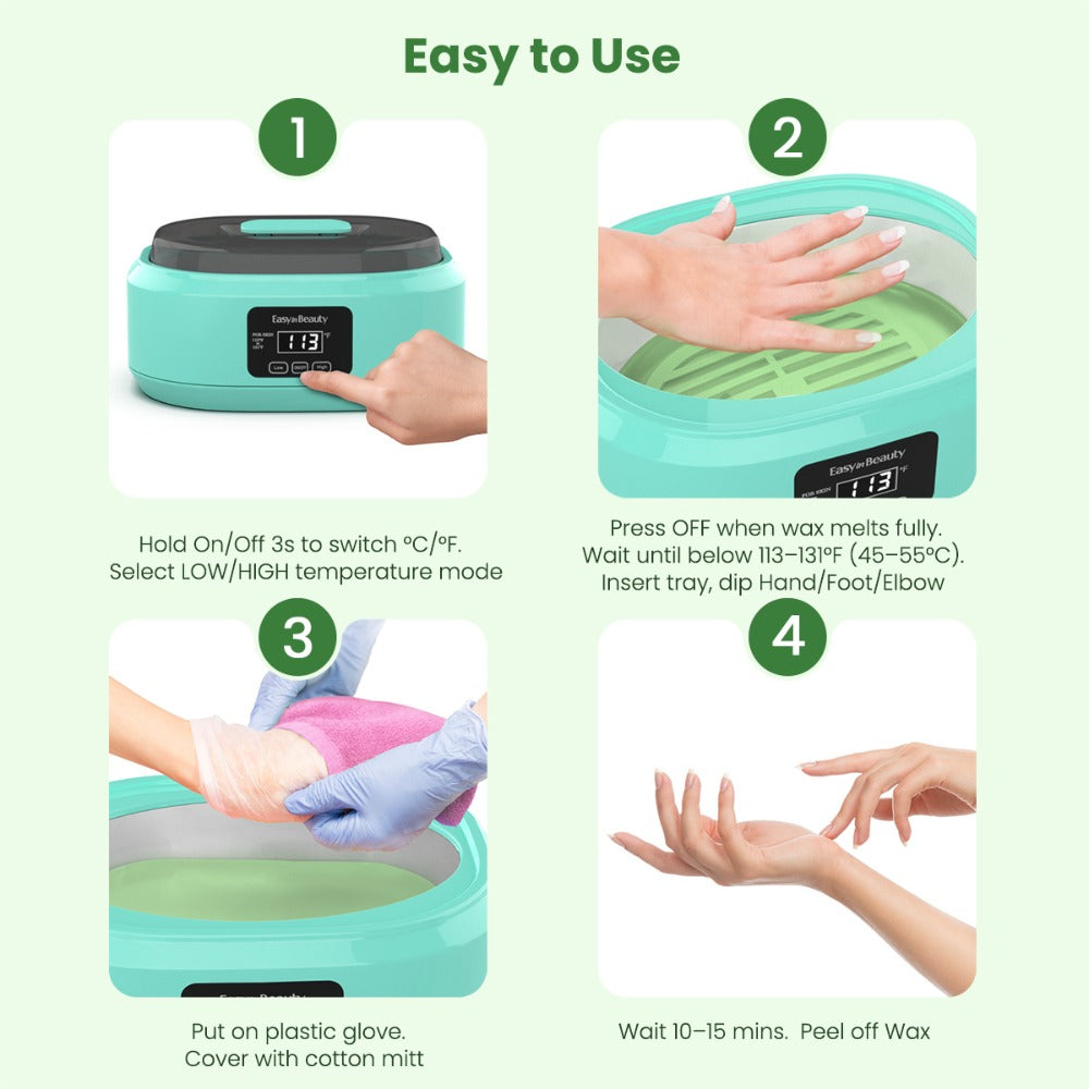 Paraffin Wax Warmer Kit 3000ml Touchscreen for Hands & Feet – Includes 6 Packs Refill Wax, Hot Wax Spa Bath for Arthritis Pain Relief & Deep