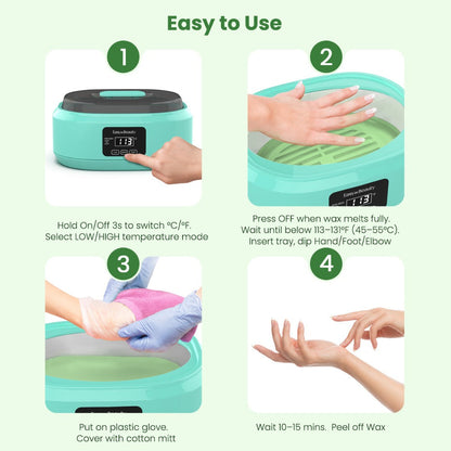 Paraffin Wax Warmer Kit 3000ml Touchscreen for Hands & Feet – Includes 6 Packs Refill Wax, Hot Wax Spa Bath for Arthritis Pain Relief & Deep
