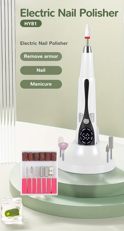 Electric Nail Drill Kit 12 Bits & Stand, 20000RPM Professional Nail File for Gel Polish Removal, Acrylic